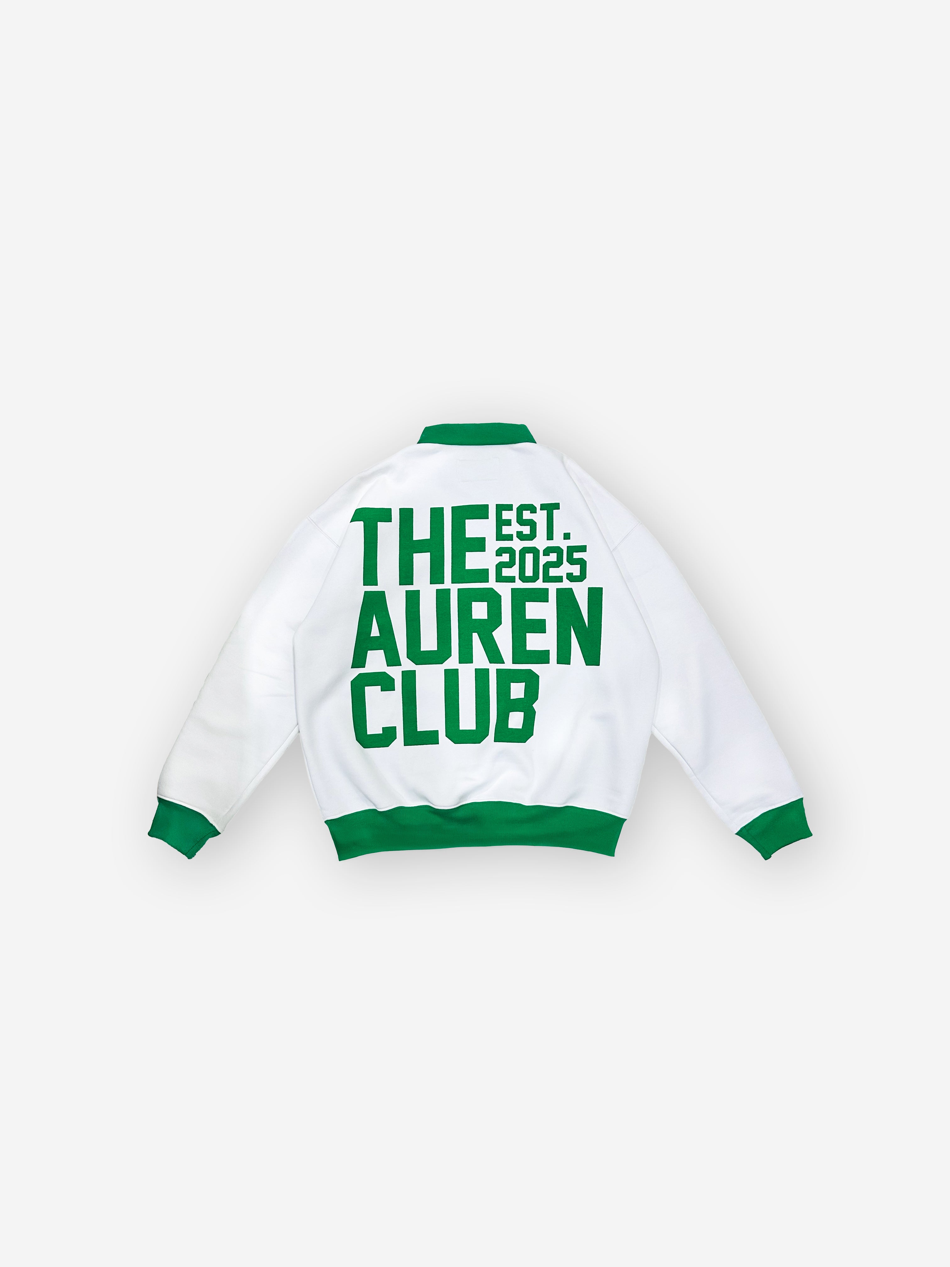 Green & White Quarter-Zip
