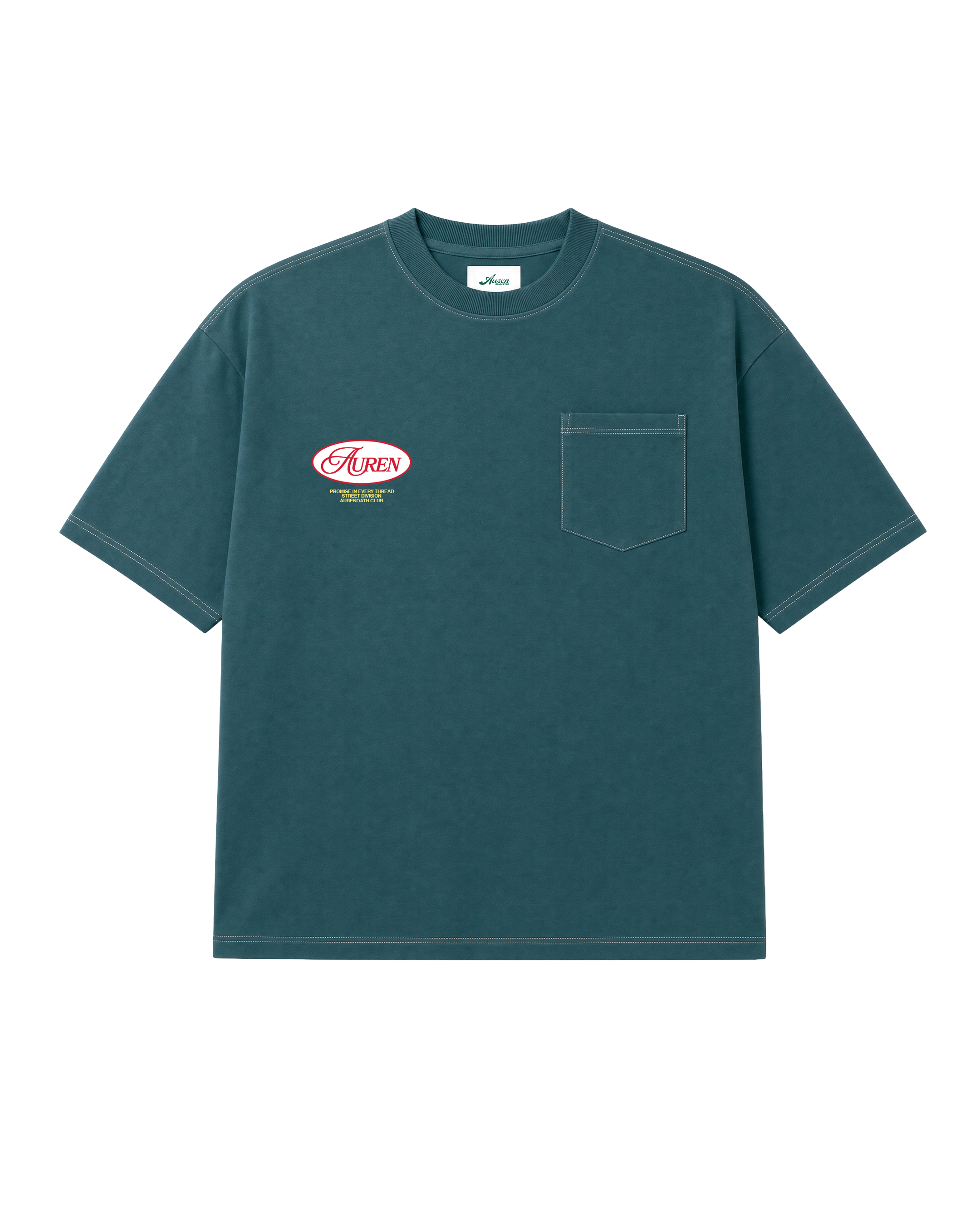 Auren Pocket Tee — Washed Teal
