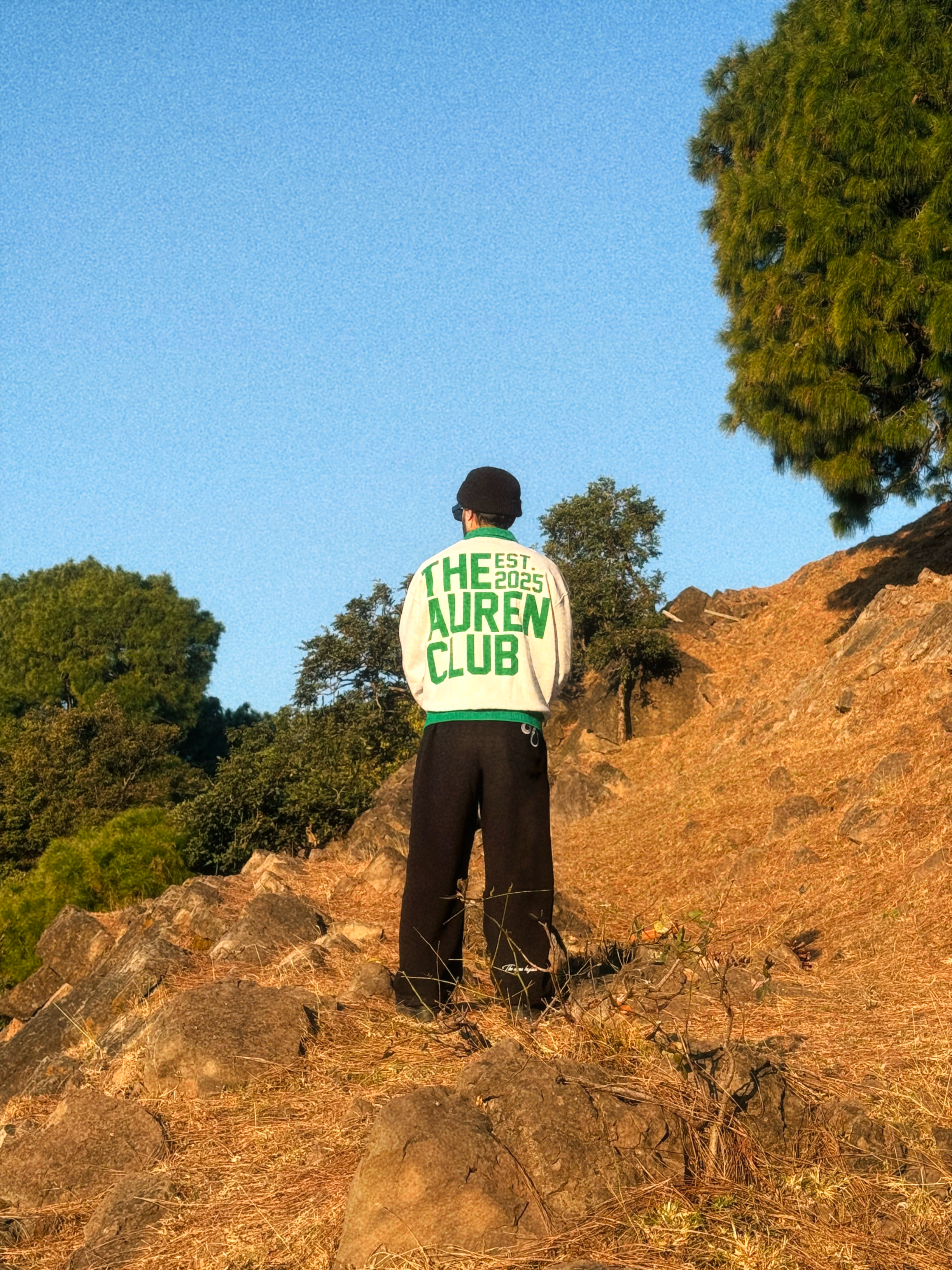 Green & White Quarter-Zip