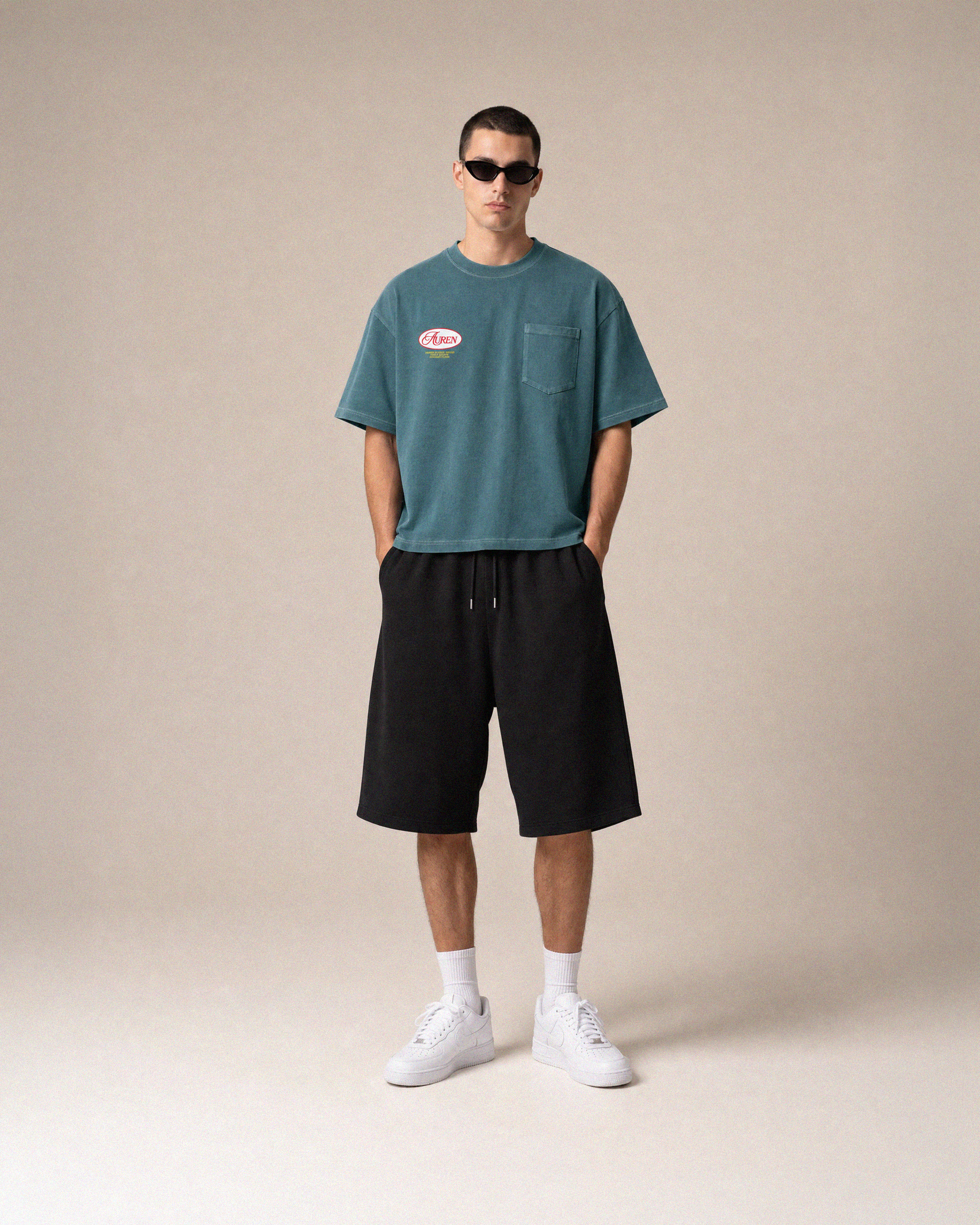 Auren Pocket Tee — Washed Teal